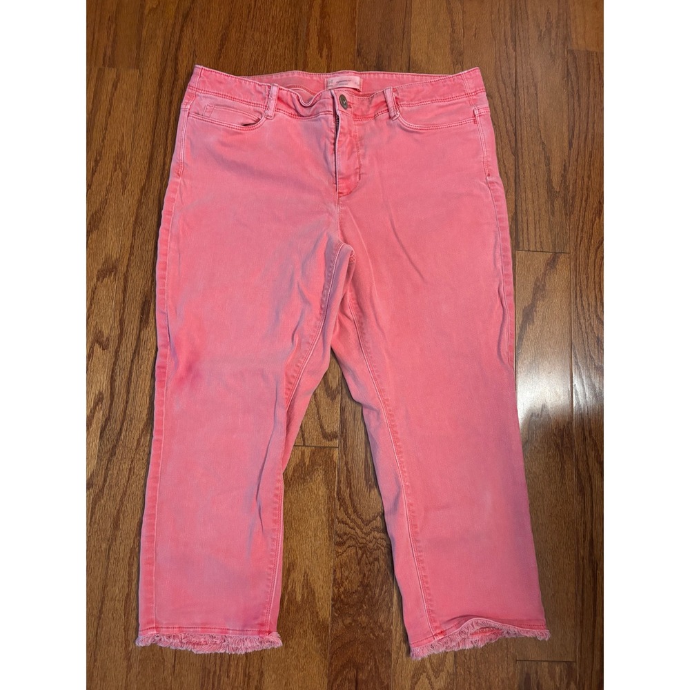 J Jill Denim Pink Authentic Fit Cropped Jeans Size 10 Petite